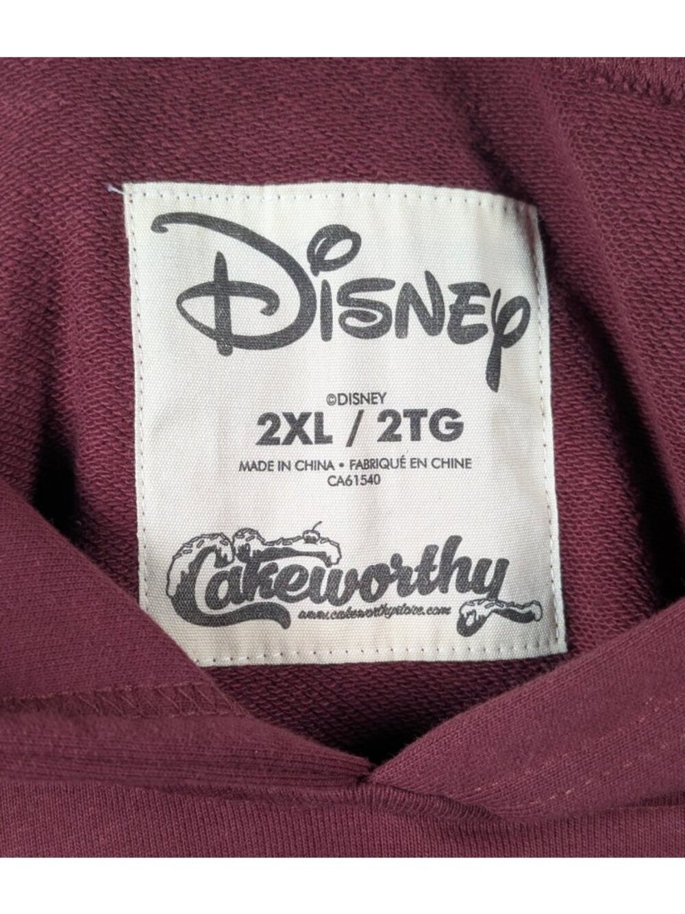 NEW Cakeworthy Disney Aladdin Abu Hoodie NWT size 2XL Touch Nothing Pullover - Picture 4 of 5
